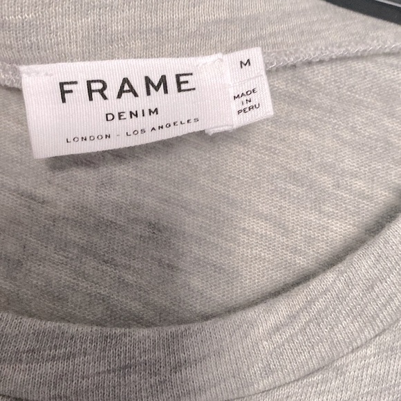 NWOT [Frame] Ruffled Shoulder Long-Sleeved Gray Shirt Women’s Size Medium - Picture 7 of 9